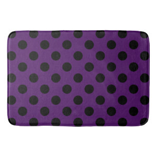 Alfombrilla De Baño Lunares negros sobre morado ciruela