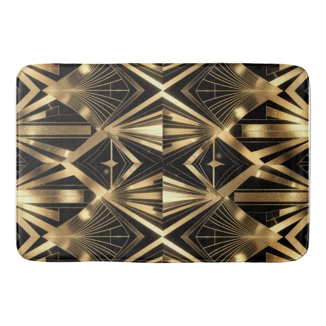 Alfombrilla De Baño Luxurious Art Deco Geometric Gold and Black (Anverso)