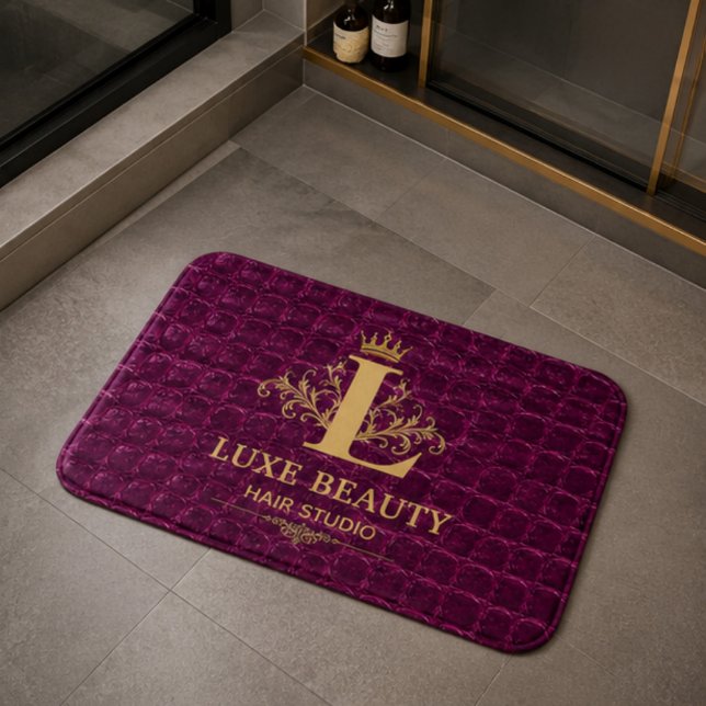 Alfombrilla De Baño Luxury Crocodile Leather Monogram Gold Initial  (Subido por el creador)
