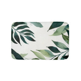 Alfombrilla De Baño Luxury Emerald Green Gold Botanical Bath Mat