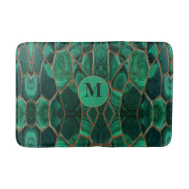 Alfombrilla De Baño Luxury Emerald Malachite Green Marble Abstract