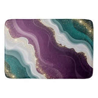 Alfombrilla De Baño Luxury Gold Glitter Marble Pattern