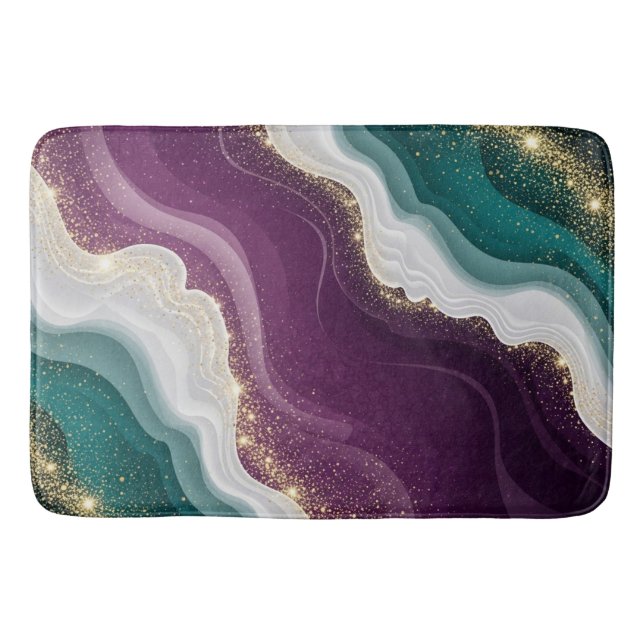 Alfombrilla De Baño Luxury Gold Glitter Marble Pattern (Anverso)