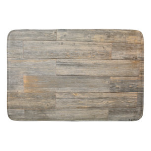 Alfombrilla De Baño Luz angustiada Placas de grano Rustic Wood