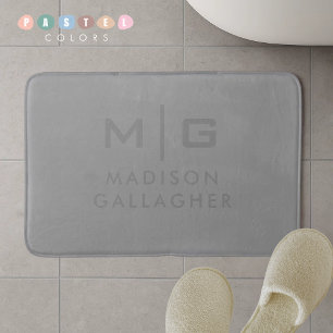 Alfombrilla De Baño Luz Gris Pastel Suave Sólido Color Gris Acero