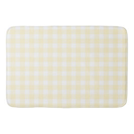 Alfombrilla De Baño Luz suave amarillo Gingham Buffalo Check Placa