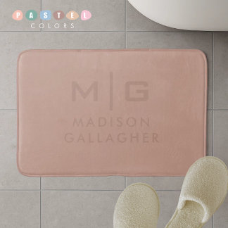 Alfombrilla De Baño Luz Suave Sólida Color Beige Terracota Pastel