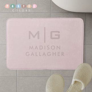 Alfombrilla De Baño Luz Suave Sólida Color Rosa Melocotón Beige Pastel