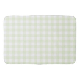 Alfombrilla De Baño Luz suave verde Gingham Buffalo Check Plage