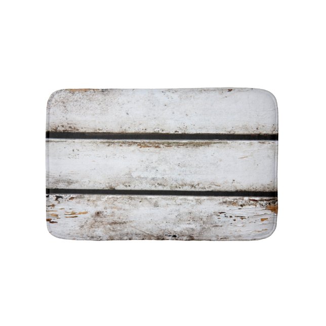 Alfombrilla De Baño Madera blanca vieja (Anverso)