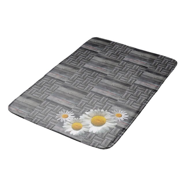 Alfombrilla De Baño Madera gris y máscaras de baño de pasto rusas (Angular)