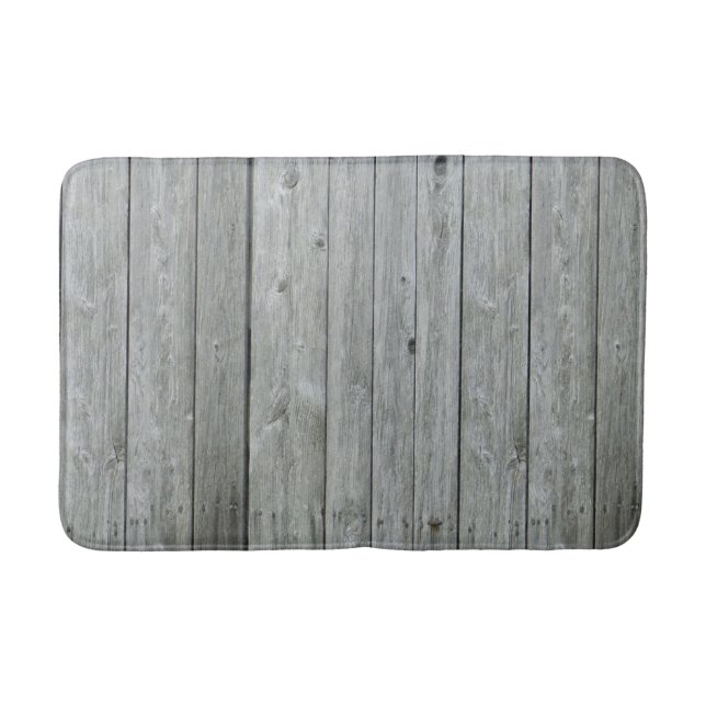 Alfombrilla De Baño Madera resistida gris rústico (Anverso)