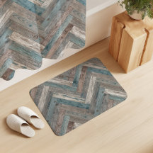 Madera Rústica Chevron Azul Acuático Beige Gris