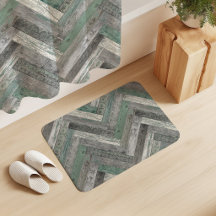 Madera Rústica Chevron Verde Menta Gris