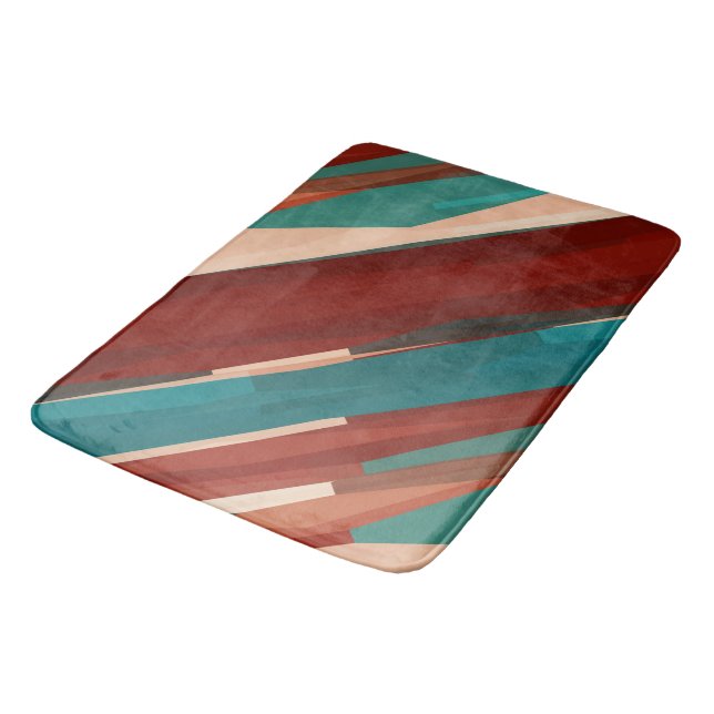 Alfombrilla De Baño Madera y turquesa (Angular)