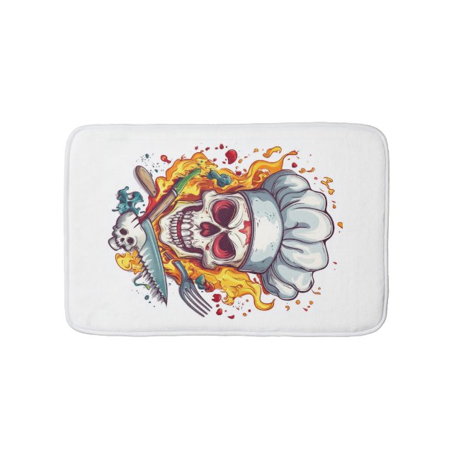 Alfombrilla De Baño Maestro de Cocina Chef Calavera (Anverso)