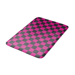 Alfombrilla De Baño Magenta and smoke checkerboard pattern