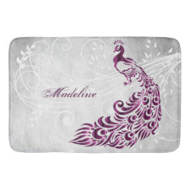 Alfombrilla De Baño Magenta Peacock Personalizado Bath Mat