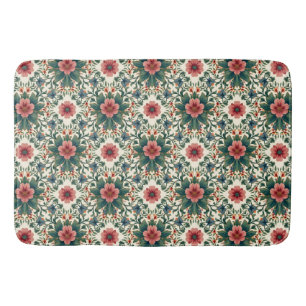 Alfombrilla De Baño Magia de flores boho - en tonos verdes y rosados