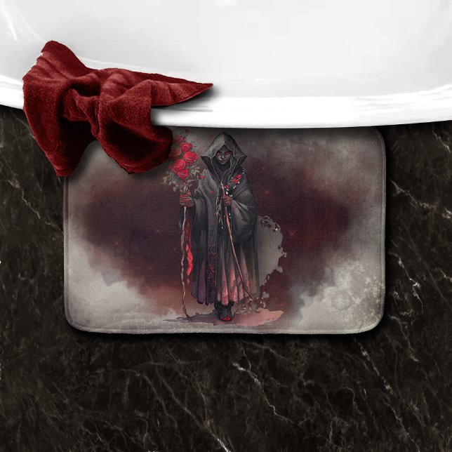 Alfombrilla De Baño Magia | Oscura bruja oscura brillante ojos rojos (Subido por el creador)