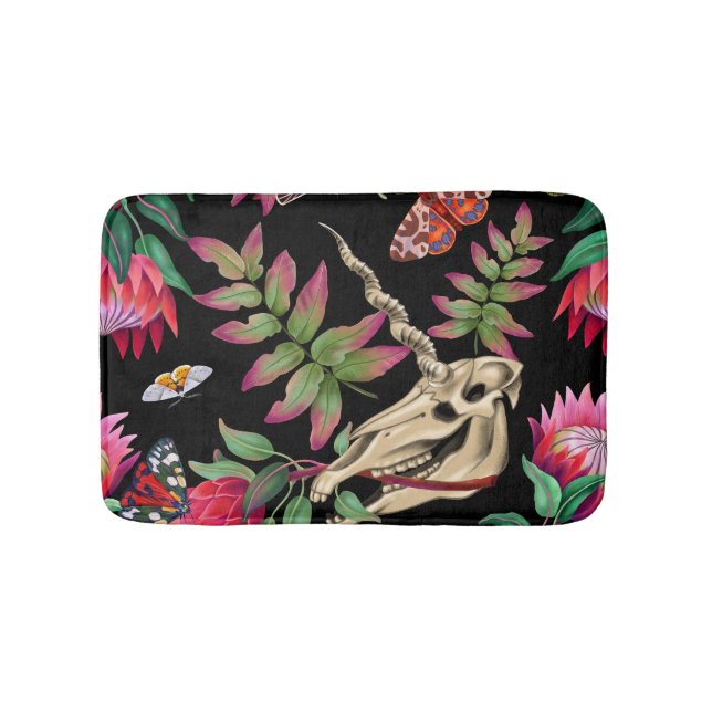 Alfombrilla De Baño Magical Forest Unicorn Dark Pattern. (Anverso)