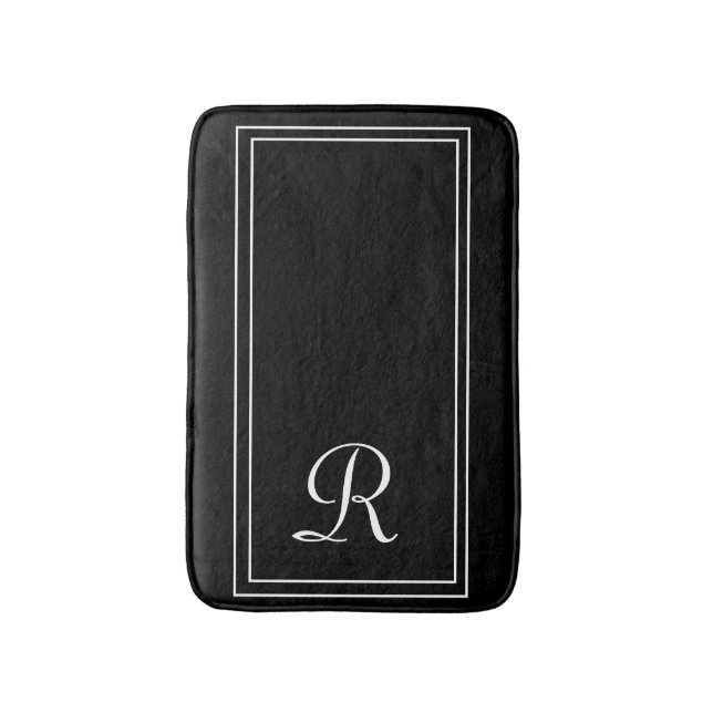 Alfombrilla De Baño Magnate elegante monogramado personalizado de baño (Frente vertical)