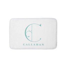 Alfombrilla De Baño Magnífica tipografía de desplazamiento en monogram