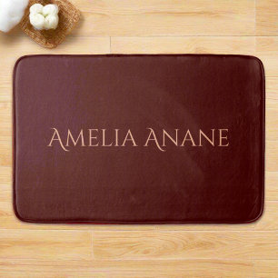 Alfombrilla De Baño Magnífica tipografía rosa de color rojo oscuro y R
