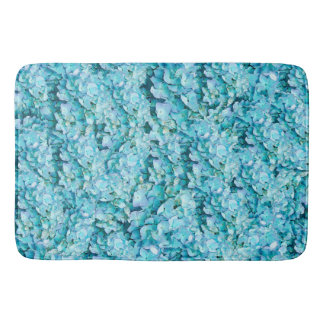 Alfombrilla De Baño Magníficas flores de hortensia turquesa