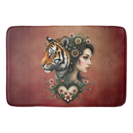Alfombrilla De Baño Magnífico mundo floral de steampunk