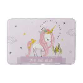Alfombrilla De Baño Magnífico Unicornio morado princesa niños
