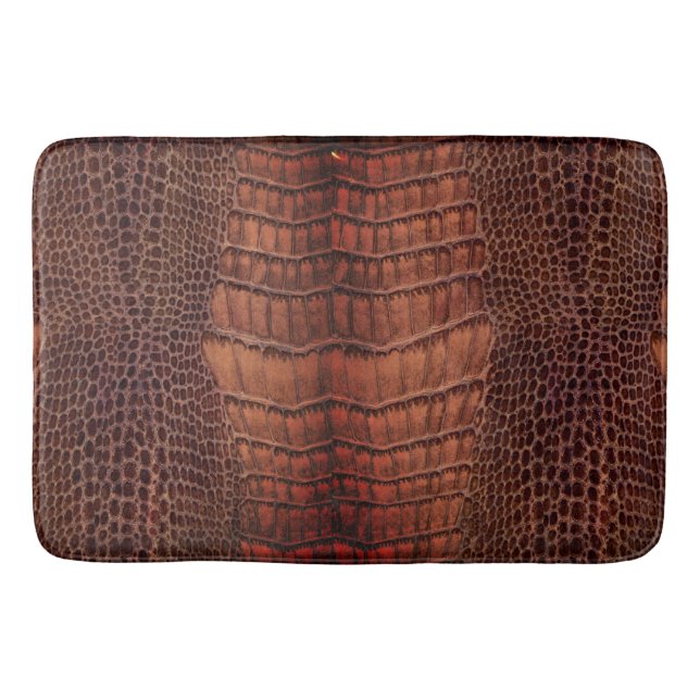 Alfombrilla De Baño Mahogany Alligator Classic Reptile Leather (Faux) (Anverso)