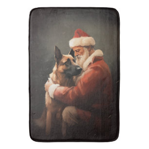 Alfombrilla De Baño Malinoi belga con Navidades festivos de Santa Clau