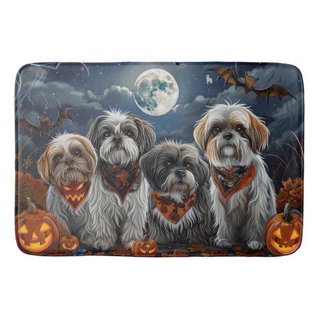 Alfombrilla De Baño Malti Tzu Halloween Spooky (Anverso)