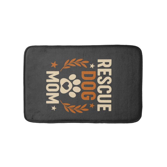 Alfombrilla De Baño Mamá de perro de rescate (Anverso)