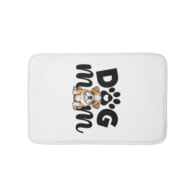Alfombrilla De Baño Mamá Perro Pug Amante de Perros (Anverso)