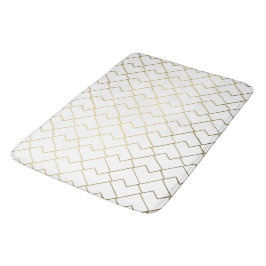 Alfombrilla De Baño Mamáes de baño de patrón de baldosas doradas geomé