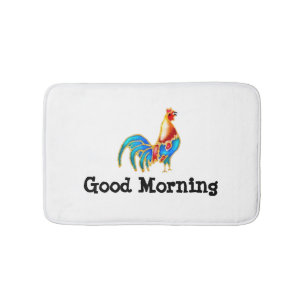 Alfombrilla De Baño mañana del gallo del colorfull buena