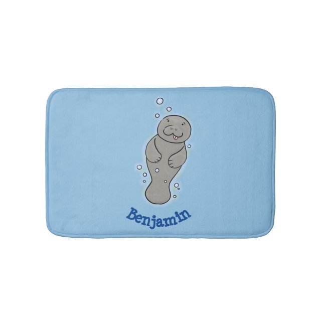 Alfombrilla De Baño Manatí de bebé con ilustracion de burbujas (Anverso)