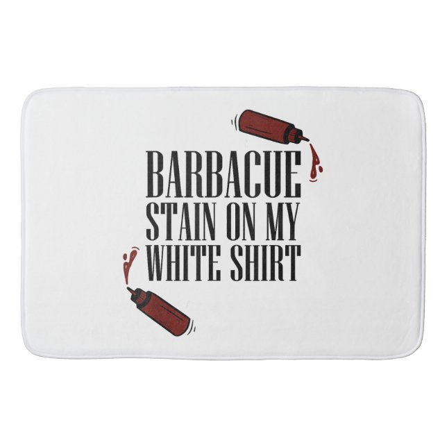 Alfombrilla De Baño Mancha de barbacoa en mi blanco (Anverso)