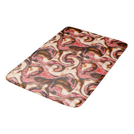 Alfombrilla De Baño Manchas rojas y coralinas abstractas de estilo woo