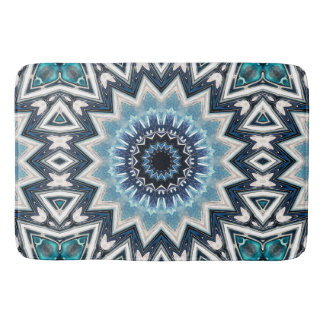 Alfombrilla De Baño Mandala azul puntiagudo