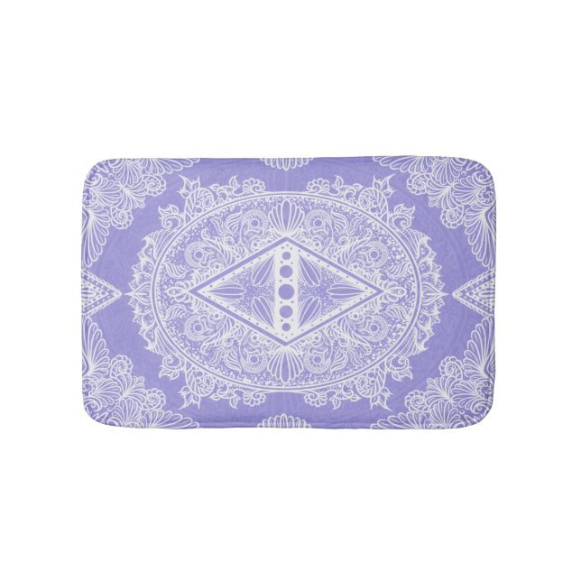 Alfombrilla De Baño Mandala de Diamante Celeste (Anverso)