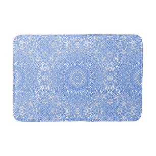 Alfombrilla De Baño Mandalá de Simetría Azul de Aciano