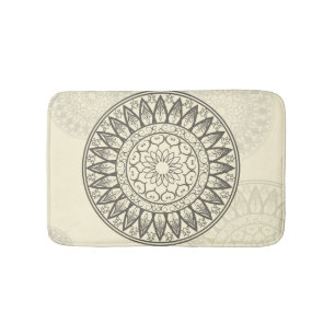 Alfombrilla De Baño Mandala en suavemente amarillo