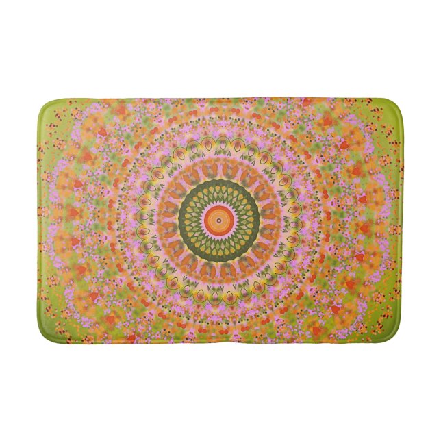 Alfombrilla De Baño Mandala feliz del hippy (Anverso)