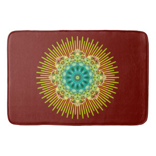 Alfombrilla De Baño Mandala Lotus amarillo verde + tu trasero. e ideas