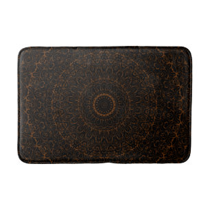 Alfombrilla De Baño Mandalá Marrón Chocolate con Intrincada Simetría