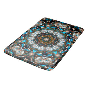 Alfombrilla De Baño Mandala que parece un cráter de colores brillantes