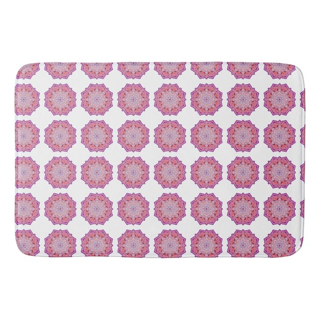 Alfombrilla De Baño mandala rosa vintage (Anverso)
